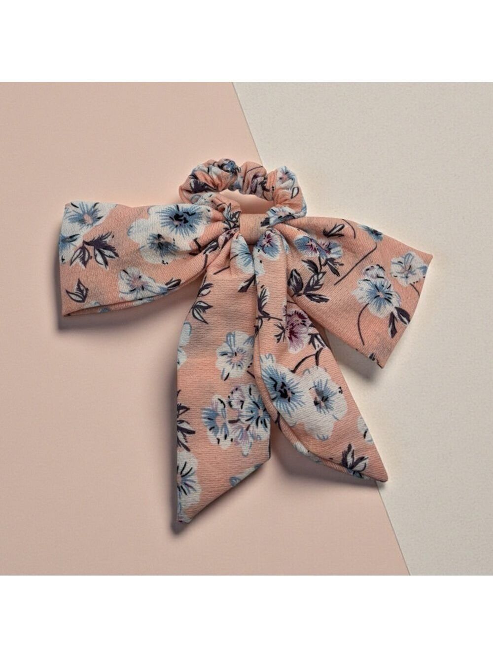 Floral Peach Hair Scrunchie